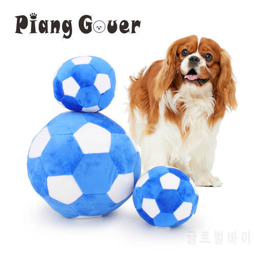 S/L Football Dog Toy Puppy Sound Chew Bite Big Ball Plush Pet Squeak Toy For Small Large Dogs Training