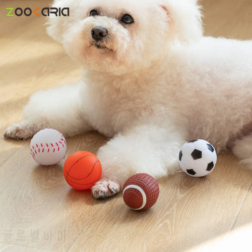 Pet InteractiveToys Basketball Soccer Rugby Tennis Latex Throwing Bite Resistant Sound Relief Dog Toys Pet Accessories Wholesale