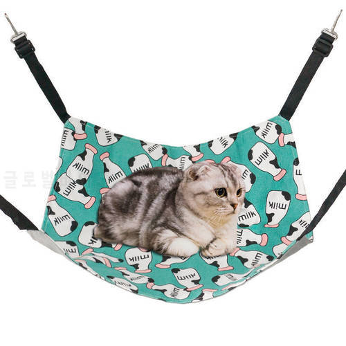 Summer Cat Hammock Dual-purpose Cool Universal Iron Cage Hammock Swing Breathable Pet Canvas Cat Hammock