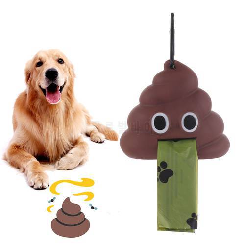 Portable Pet Garbage Bag Dispenser For Cats And Dogs To Go Out Soft Silicone Dog Poop Bag Poop-shaped Storage Box Pet Tools