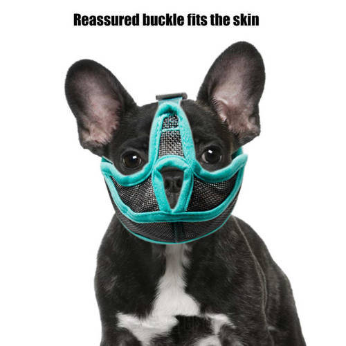 Short Snout Dog Muzzle Mesh Adjustable Breathable Anti Biting Bulldog Short Snout Muzzle for Dogs Bulldog Mouth Muzzle