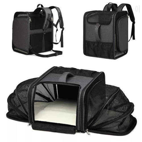 Cat Carrier Backpack Expandable Mesh Breathable Foldable Pet Travel Bags for 10kg Big Cats Rabbits Pet Carrier Backpack New