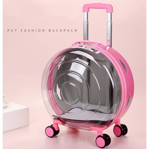 Cat Dog Transparent Window Suitcase Travel Outdoor Bag Space Capsule Pet Backpack Trolley Case Hand Push Dual-use Comfort