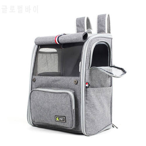 Dog Cat Carrier Backpack Mesh Breathable Foldable Pet Travel Bags for Small Dogs Cats Pet Backpack Bag for Hiking Travel Camping