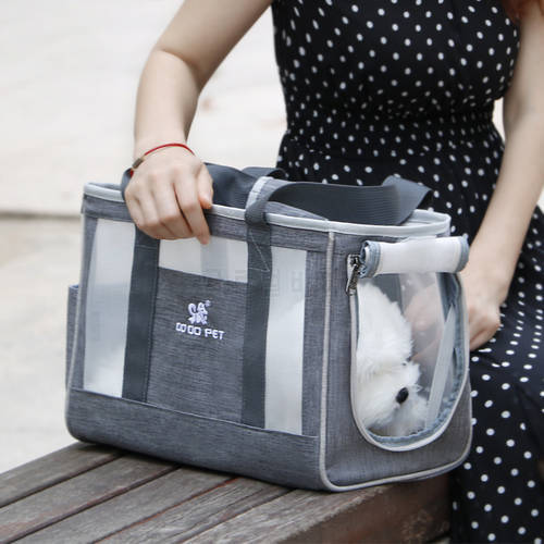 Cat Carrier Bags Outgoing Travel Pet Dog Handbag With Locking Safety Zippers Small Pet Carriers Portable Breathable Foldable Bag
