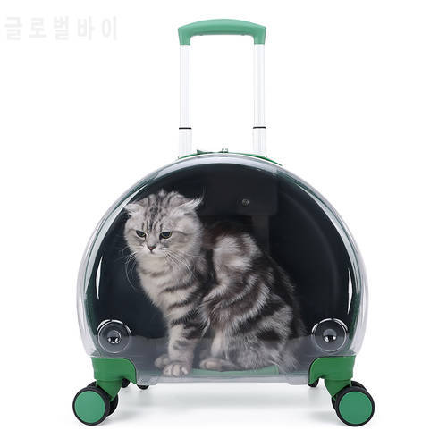 Pet Dog Cat Travel Transport Backpack Breathable Transparent Portable Pet Carrier Cat Dog Trolley Outdoor Handbag Pet Supplies