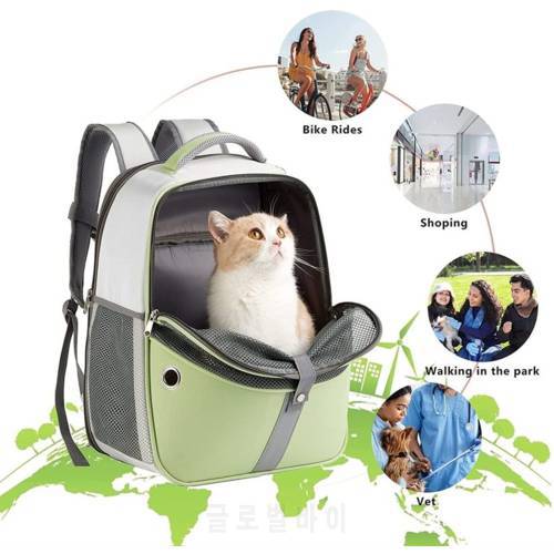 Pet Carrier Bag Outdoor Portable Foldable Cat Dog Breathable Travel Backpack Pet Backpack Oxford FabricMesh Travel Collapsible