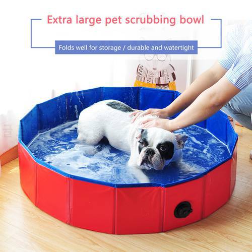 Foldable Dog Swimming Pool Collapsible Pet Pool Outdoor Swimming Pool Bathing Tub Pet Bath Pool for Small Dogs Cats