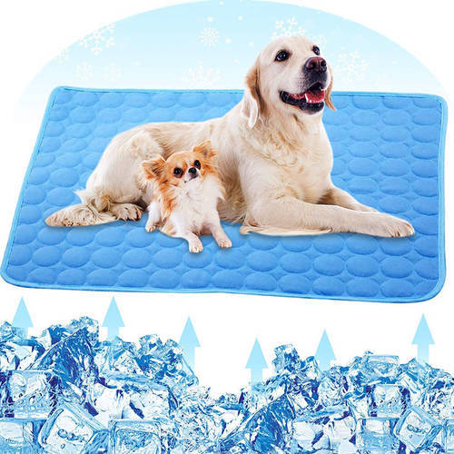 Pets Summer Cooling Mat Wear-resistant Ice Silk Cool Bed Pet Cat Breathable Blanket Cushion Puppy Kitten Indoor Sofa Floor Mat