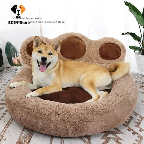 Winter Cute Pet Dog Cat Warm Bed Soft Dog Bed Cat Bear Paw Sofa House Pet Nest Sleeping Kennel Puppy Soft Dogs Accessories