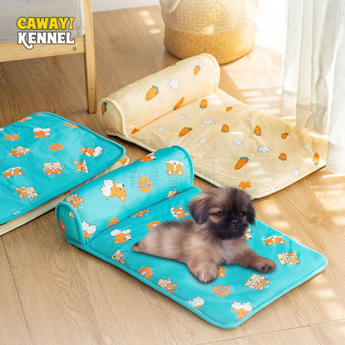 CAWAYI KENNEL Cute Print Dog Cooling Mat Pet Ice Pad Teddy Mattress Pet Cool Mat Bed Cat Summer Pet Bed Cooling Dog Mat for Dogs