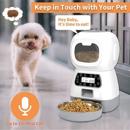 New 3.5L Automatic Pet Feeder Smart Food Dispenser For Cats Dogs Timer Stainless Steel Bowl Auto Dog Cat Pet Feeding Pet Supplie