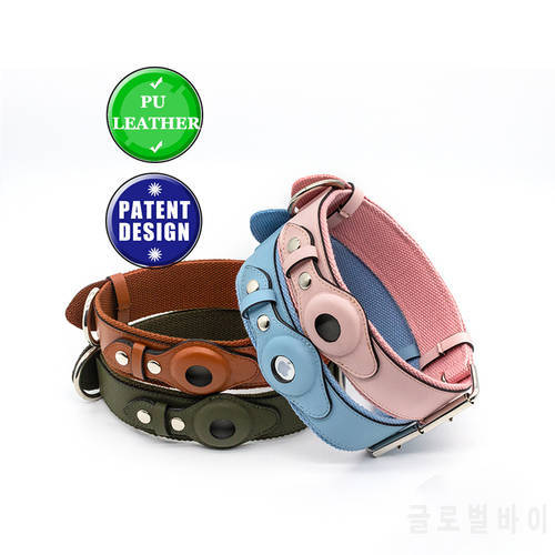 Airtag Dog Leather Collar Luxury Designer For Apple Airtag Case Pet Cat Location Tracker Dog Anti-lost Collar Dog Accessories