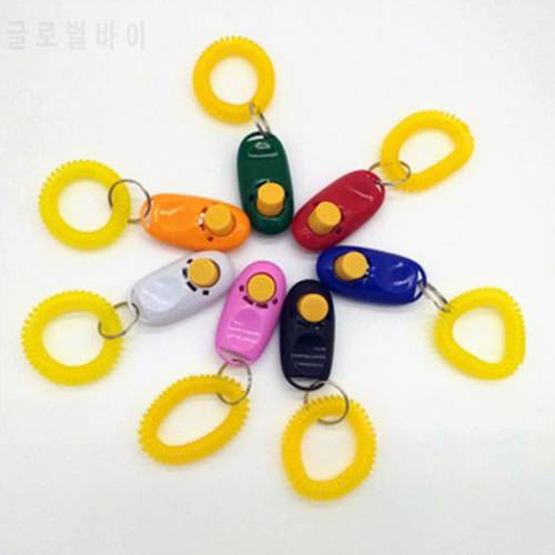 Hot 2 In 1 Cute Shape Dog Whistle Clicker Pet Dog Trainer Aid Guide Training Clicker Wrist Strap Sound Key Chain Dog Products