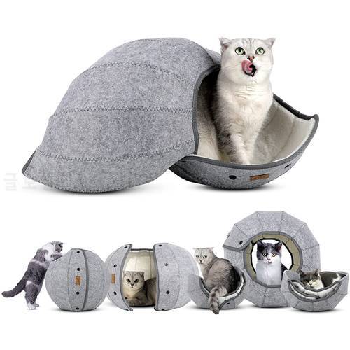 Folding Pet Bed for Cats Breathable Pet Bed Cat Kennel Kennel Cave Tunnel Semi-closed Creative Cat Pad Cat and Dog Supplies