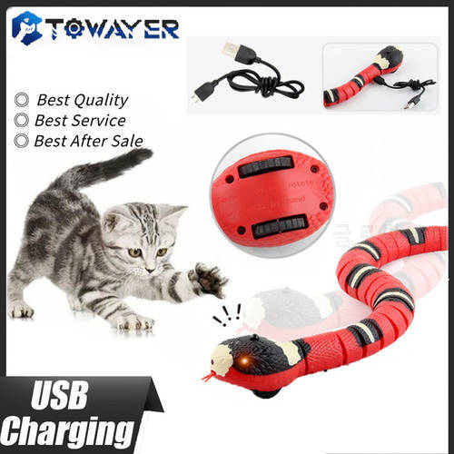 Smart Sensing Snake Interactive Cat Toys Automatic Toys For Cats USB Charging Accessories Kitten Toys for Pet Dogs Game Play Toy