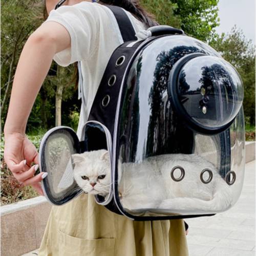 Pet Carrier Bag with Cover Cat Carrying Bag Breathable Pet Carrying Bag Small Dog and Cat Backpack Traveling Space Capsule Cage