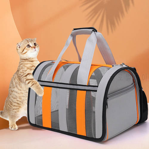 Pet Carrier Cat Backpack Portable Breathable Foldable Bag Cat Dog Carrying Bag Outgoing Travel Pets Handbag With Shoulder Strap