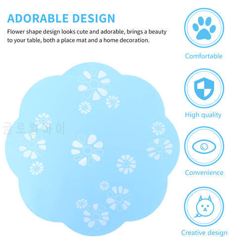 Pet Placemat Cat Dog Large Floral Anti Slip Waterer Pad Silicone Water Dispenser Fountain Feeder Mats Feeding Accessories
