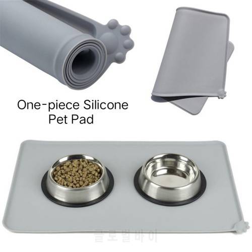 One-piece Silicone Pet Pad Waterproof Non-slip Anti-overflow Pet Mat For Cat Eating Food Pet Supplies Easy Washing 2023 Hot Sale