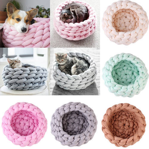 TLNY Puppy Bed Knitting Cotton Large Pet Dogs Cats Bed Soft Warm Kennel Mat Puppy Cushion House Cat Supplies Pet Bed Dog Nest