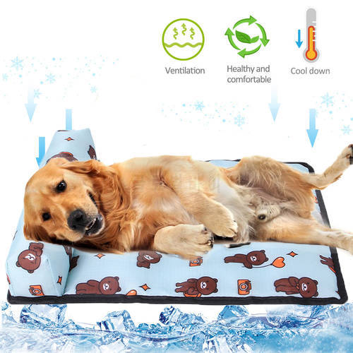 Dog Bed Summer Unilateral Pillow Dogs Cooling Pad Cat Blanket Cushion Pet Beds Washable Dog Kennel Waterproof Mat Pet Supplies