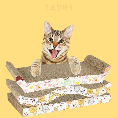 Pet Cat Scratching Pad Corrugated Paper Catnip Cat Scratcher Grinding Claw Toys Sofa Protective Pad