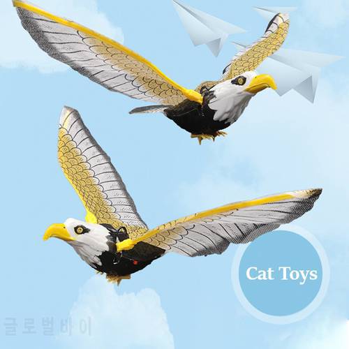 Simulation Bird Interactive Toys for Cat Electric Hanging Eagle Flying Bird Cat Teasering Play Kitten Stick Scratch Rope Cat Toy