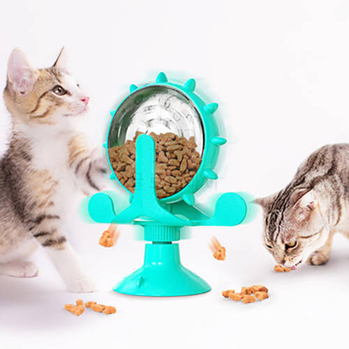 Cat Toy Gatos Interactive Toys For Cats Pets Leaky Ball Cat Toys Turntable Catnip Cats Accessories Puzzle Training Toy Windmill