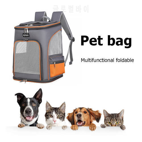 Oxford Pet Dog Carrier Mesh Bag for Small Cats Large-Capacity Breathable Foldable Portable Travel Outdoor Puppy Backpack