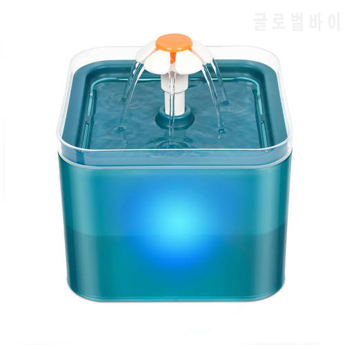Automatic Dog Cat Drinking Fountain with LED Lighting USB Pet Water Dispenser with Recirculate Filtring for Fresh Clean Water