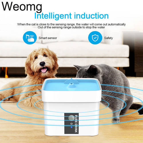 Cat Water Fountain Dog Drink Bowl Automatic Pet Drinking Smart Dispenser Bowls Cats Drinker USB Powered