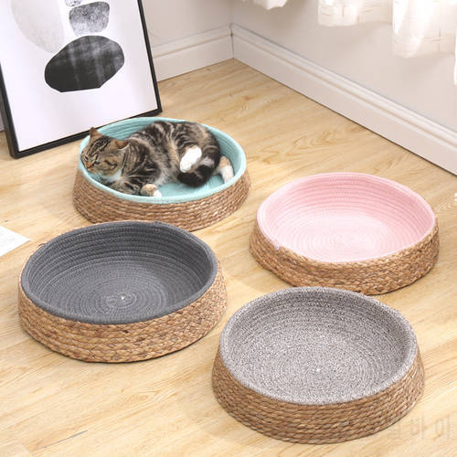 Multifunctions Rattan Pet Nest Round Dog Kennels Durable Cats Dogs Sleeping Sofa Comfortable Mattress for Puppy Supplies