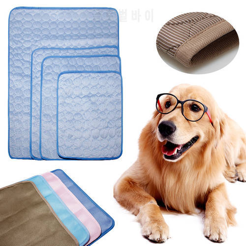 Pet Summer Cooling Mat Dog Accessories Breathable Comfortable Water Resistant Self Cooling Pad Mat For Home Portable Travel