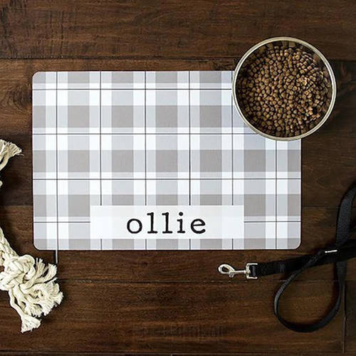 Personalized Pet Mat PU Leather Waterproof Non-slip Dog Mat Cat Mat Bowl And Plate Pad Drinking Feeding Custom Name Pet Placemat