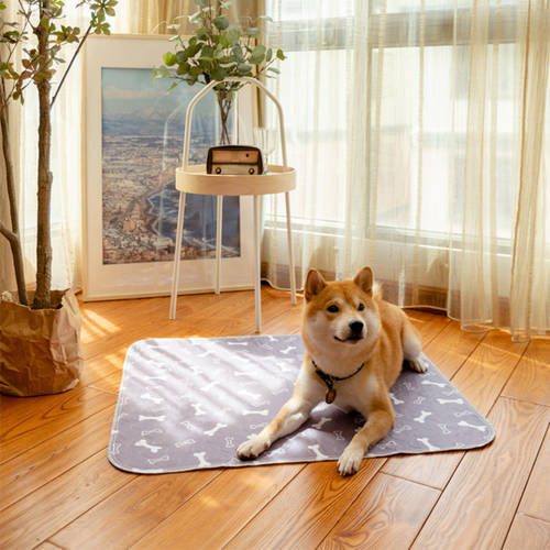 Washable Pet Dog Diaper Mat Reusable Waterproof Pet Sleep Soft Carpet Blanket Fast Absorbing Bone Paw Print For Sofa Bed Floor