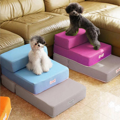 Dog Stairs 2/3 Layers Dogs Puppy Sofa Bed Pet Dog Stairs Pet Ladder Breathable Dog Ramp Foldable Detachable Climbing Ladder Bed