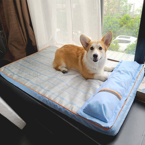 Summer Pet Ice Pad Dog Mat Kennel Cat Ice Silk Cool Surface Refreshing Breathable Non-slip Wear-resistant Easy To Clean