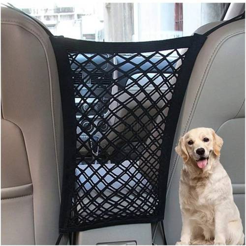 Pet Dog Seat Cover Car Protection Net Safety Storage Bag Pet Mesh Travel Isolation Back Seat Safety Barrier Vehicle Pet Supplies