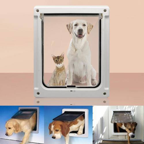 Pet Screen Doors Puppy Safety Flap Free Entry Exit Quiet Gate Pet Supplies For Large Medium Dogs