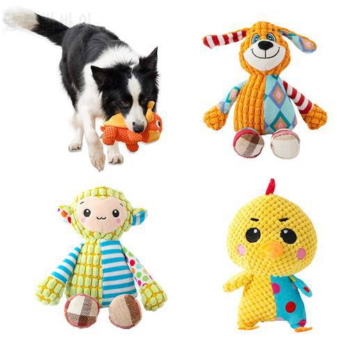 Squeaky Dog Toys Animal Plush Puppy Chew Toys with Squeakers Cute Soft Dog Toys Teeth Cleaning for Small Medium and Large Dogs