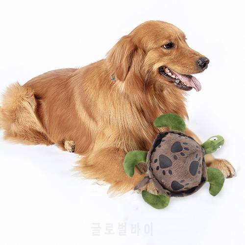 Dog Puppy Chew Toys Bite-resistant Plush Tortoise For Aggressive Chewers Squeaky Dog Vocal Interactive Toys For Teeth Cleaning
