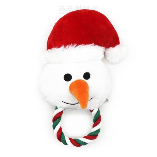 Plush Squeaky Dog Christmas Toy Cute Santa Claus Elk Gingerbread And Soft Bite-resistant Bite Corduroy Plush Teething