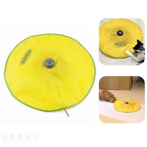 Automatic Interactive Pet Toy For Cat Kitty Motion Undercover Mouse Fabric Moving Feather 4 Speeds Electric Cat Toys Plate