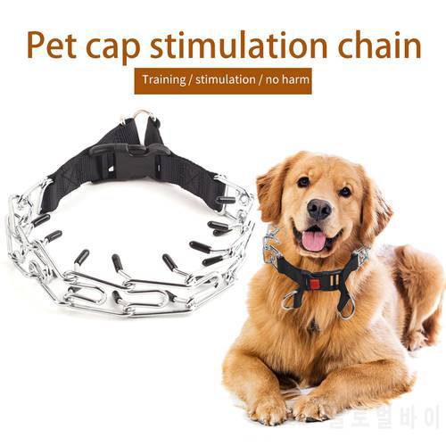 Iron Pet Choker Dog Prong Collar Pinch Training Adjustable Size With Snap Buckle Effective With Rubber Tips Safe Detachable