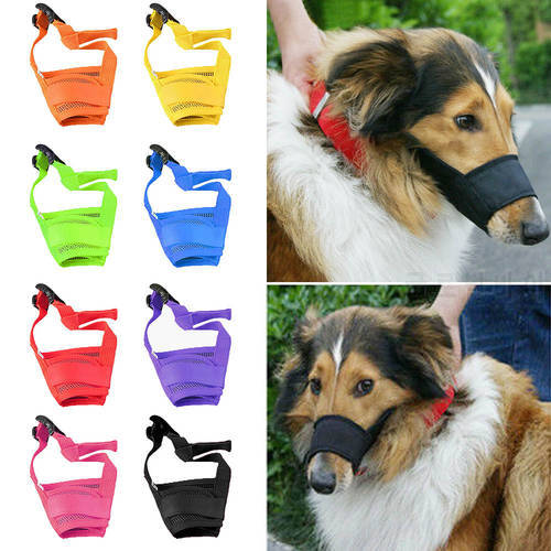 Pet Dog Mouth Muzzle Mask Anti Bark Biting Chew Dogs Muzzles Training Respirator for Dogs Adjustable Breathable Pets Dog Muzzle