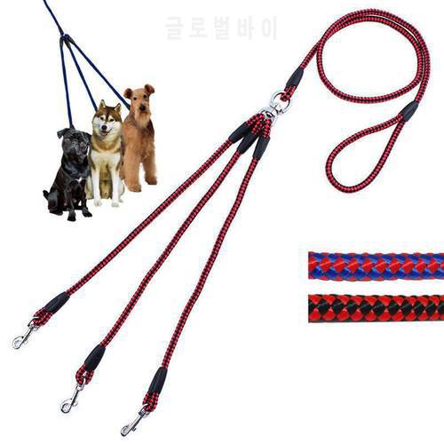 HOT SALES！！！New Arrival Pet Dog 3 Way Nylon Woven Coupler Traction Leash 3 Small Dogs for Walking Leader Wholesale Dropshipping