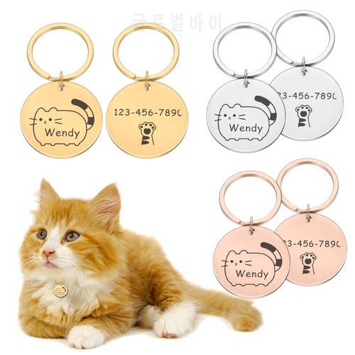 Customized Cat Collar Tags Necklaces ID Nameplate Harness Puppy Kitten Pets Accessories Personalized Supplies for Cats Dog Plate