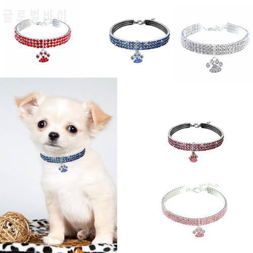 New Paw Cute Multicolor Collar Diamond Adjustable Cats And Dogs