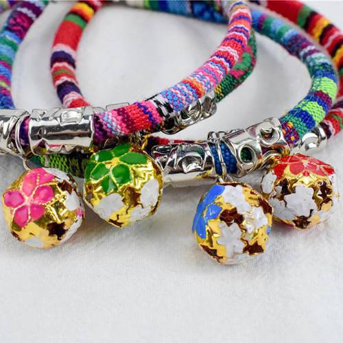 Universal Pet Bell Collar Fabric Blue Red Green Rose Red Colorful Comfortable And Fashionable Pet Ethnic Style Collar